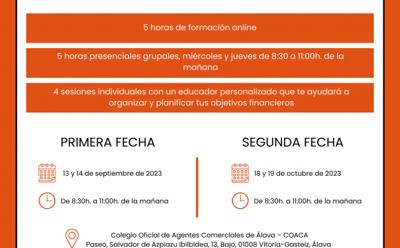 Aprende a gestionar mejor tus finanzas a través de este curso. ¡Aún quedan plazas gratuitas 18 y 19 de octubre!